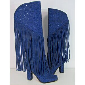 Jessica Simpson Asire 2 Navy Baby Supreme Microsuede Knee High Boot Size 7.5 M